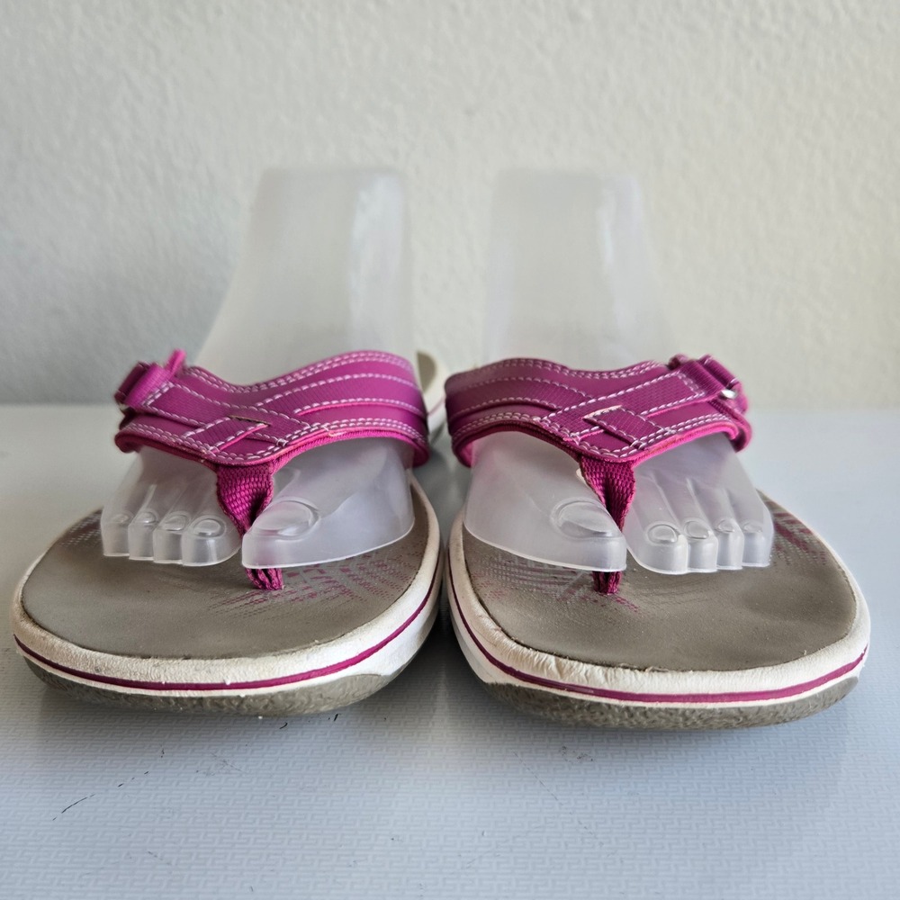 Clarks Brinkley Jazz Womens 9 Pink Adjustable Comfort Flip Flop Sandals 26133684 - Picture 3 of 9